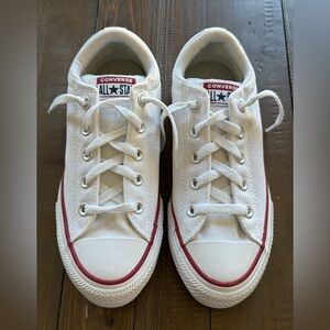 Converse Kids White Low-Top Sneakers with Red Trim